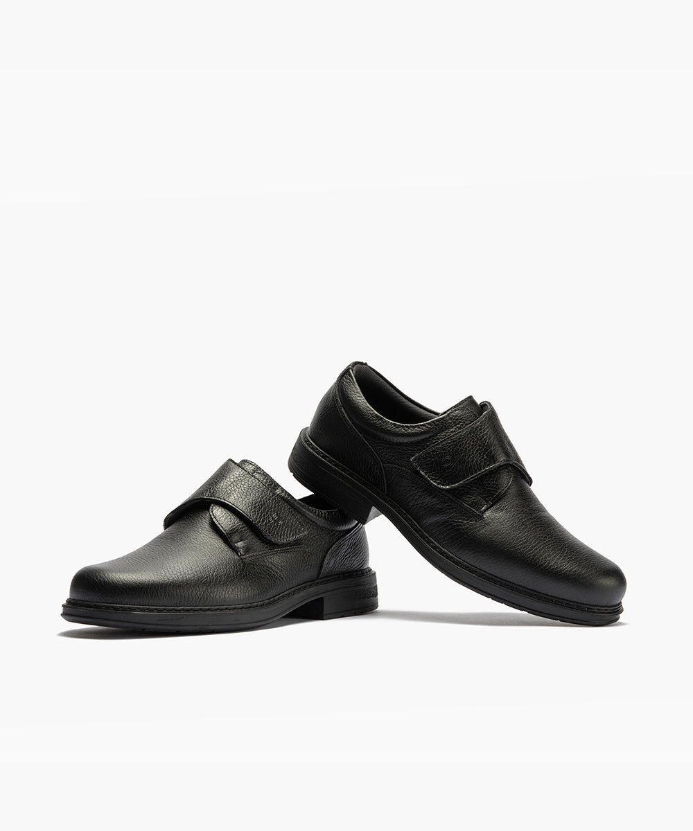 Zapato Blucher Hombre con Velcro Negro