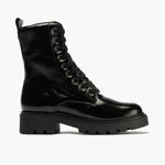 Boot militaire dans la couleur de la femme brevetée noire