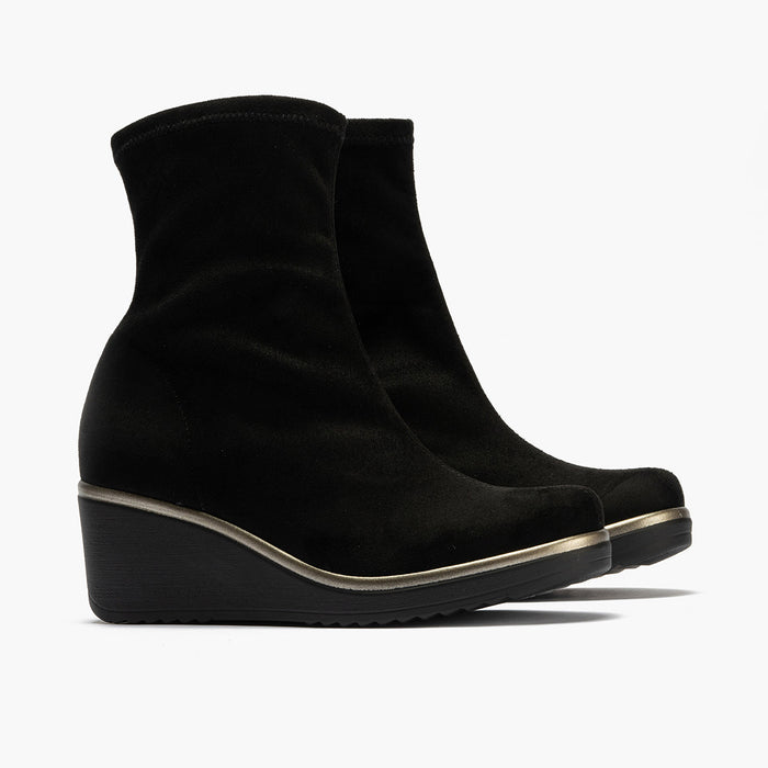 pitillos Botín Ante Strech mujer color negro