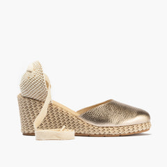 Valenciana pala mujer con cintas en rafia ORO