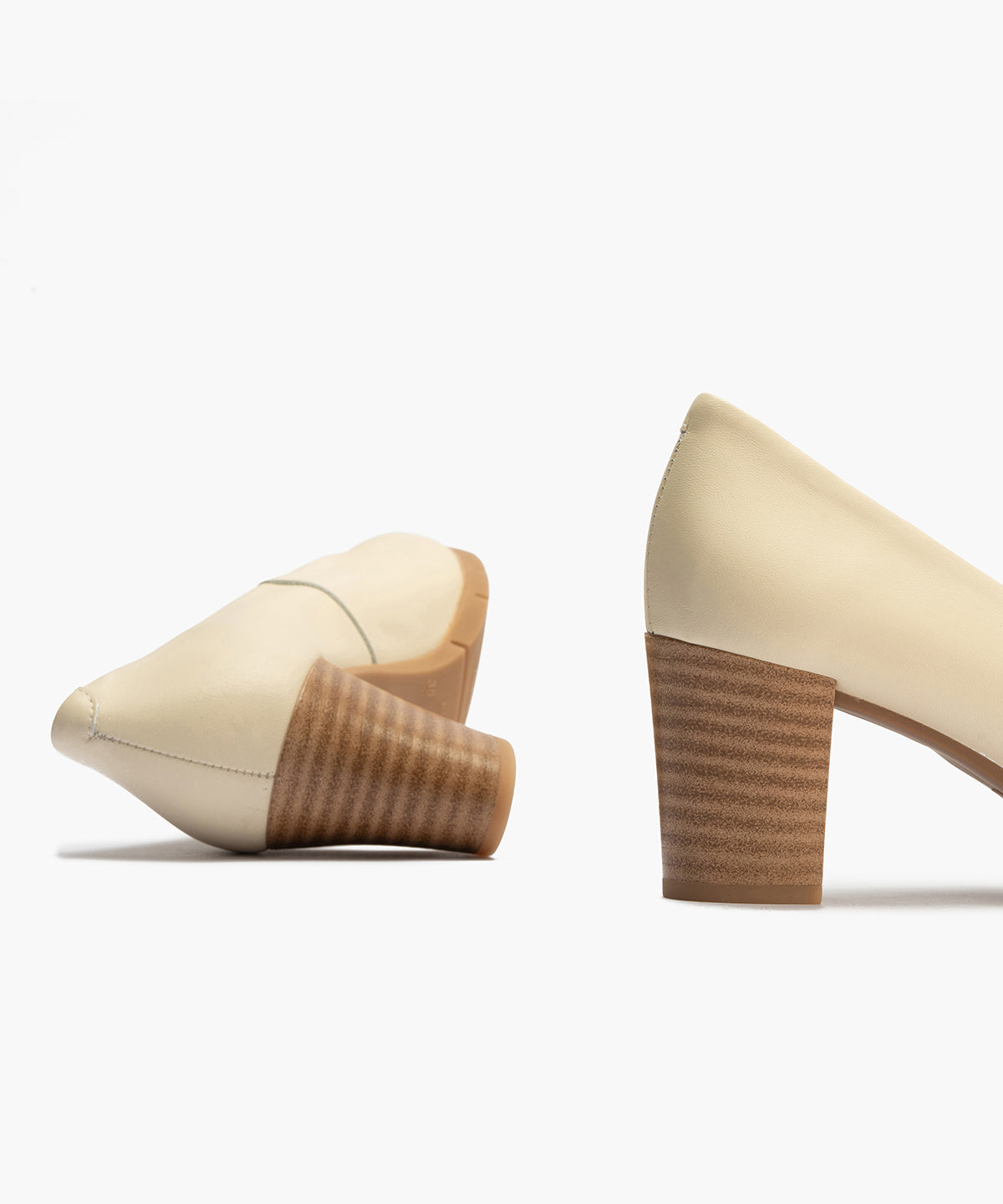 Zapato de Salón Mujer Tacón Alto con Tapas Beige