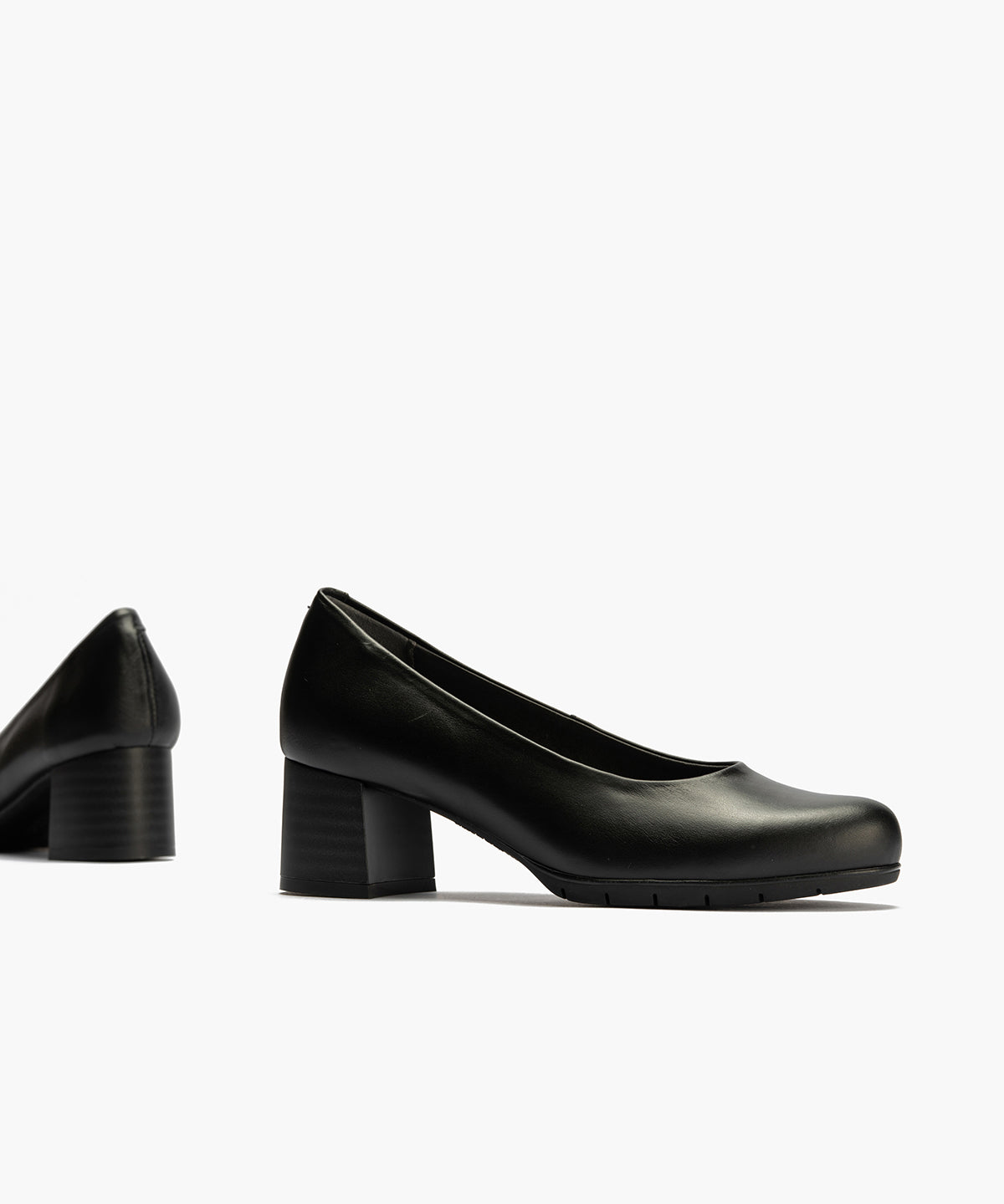 Zapato de Salón Mujer Tacón Medio con Tapas Negro