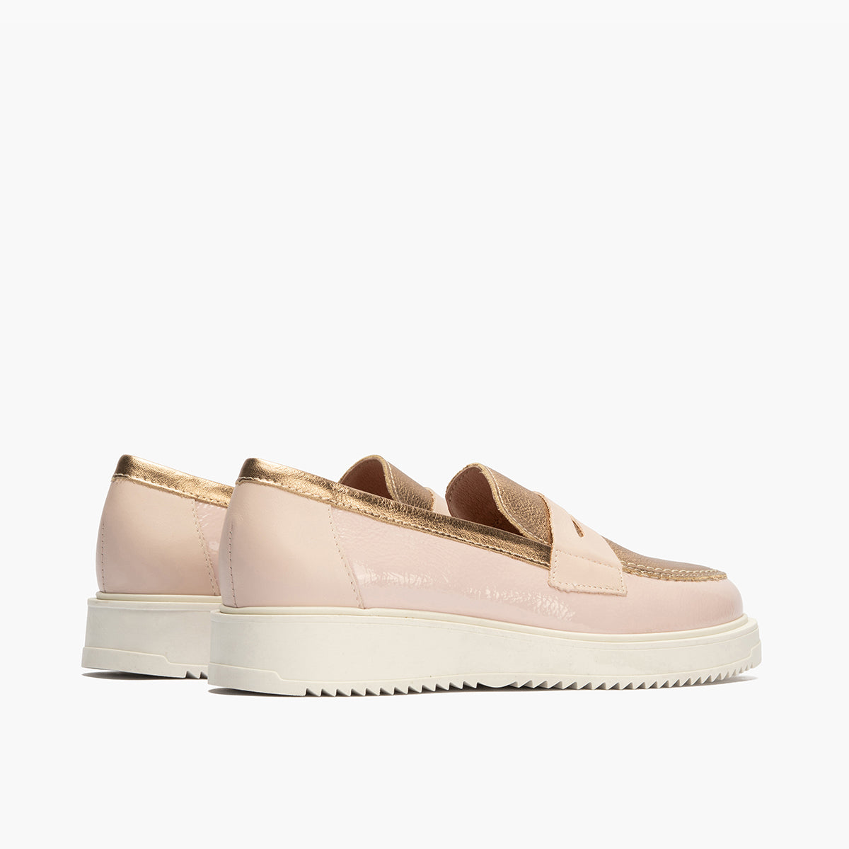 Mocasin con picados mujer en piel napa NUDE