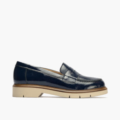 Mocasin mujer en piel charol MARINO