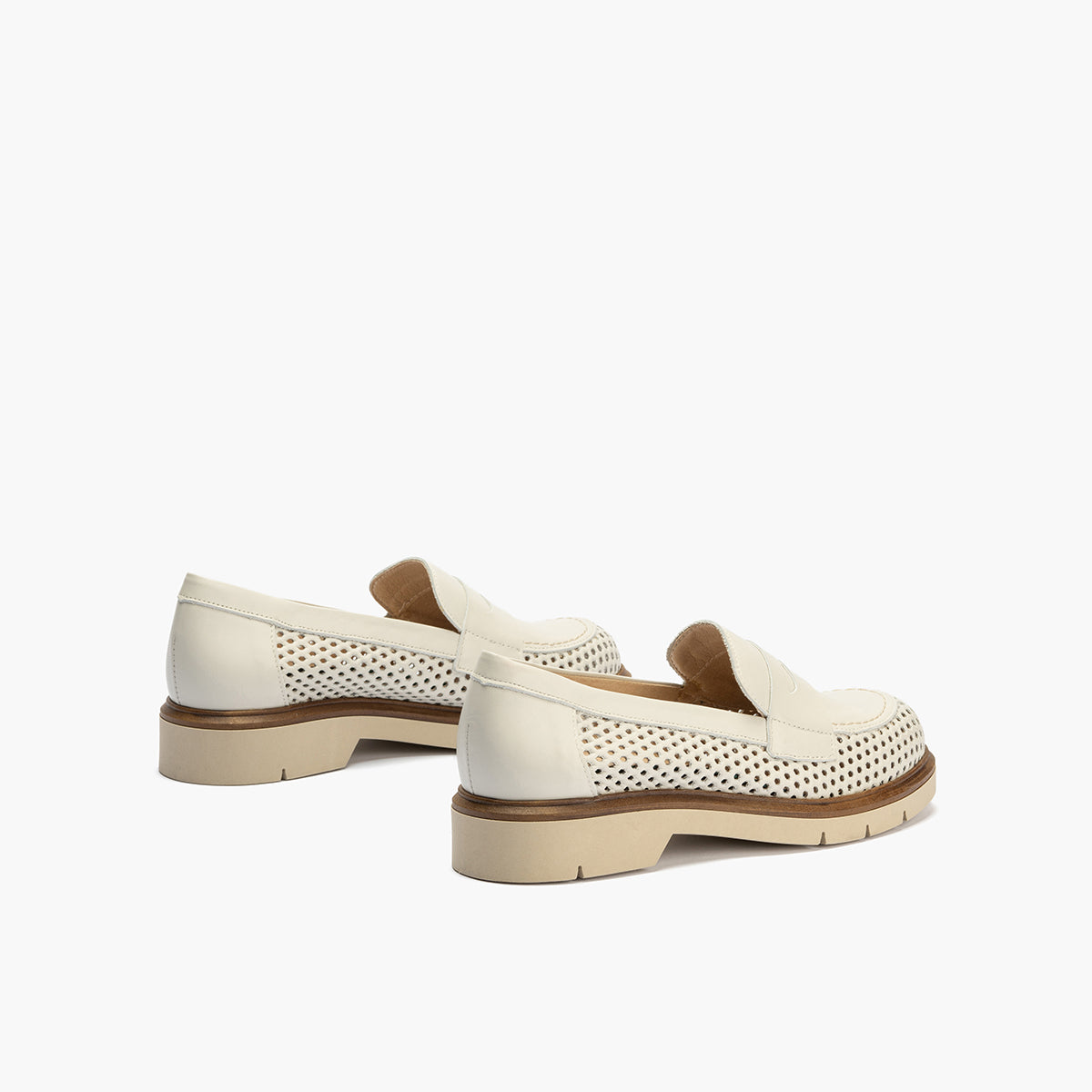 Mocasin oxford con picados mujer en piel napa GLACIAL