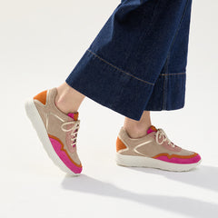 Deportivo multicolor mujer en serraje FUXIA