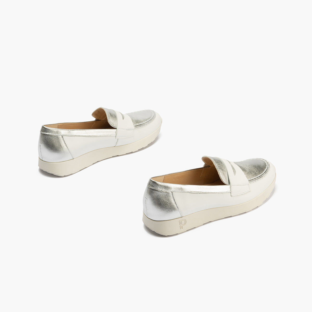Mocasin antifaz mujer en piel combinada BLANCO