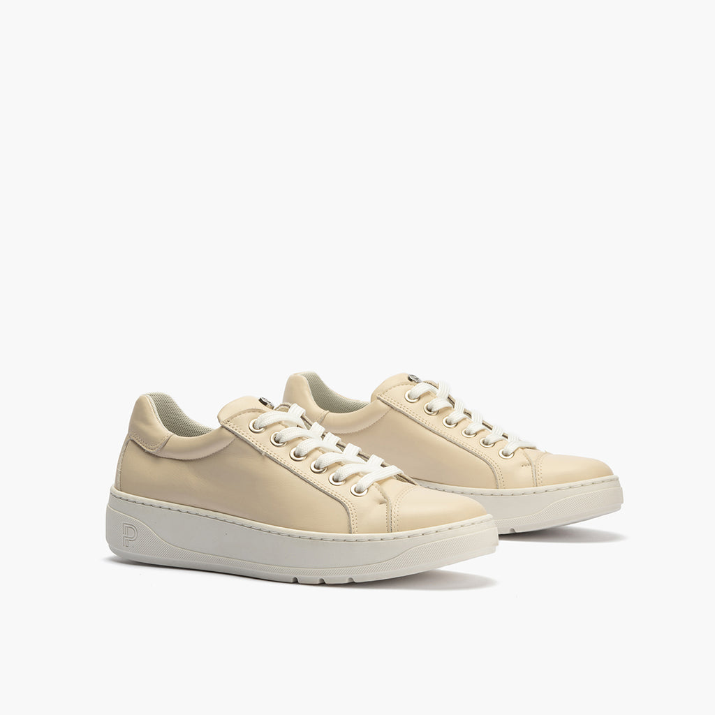 Basket mujer en piel napa CREMA