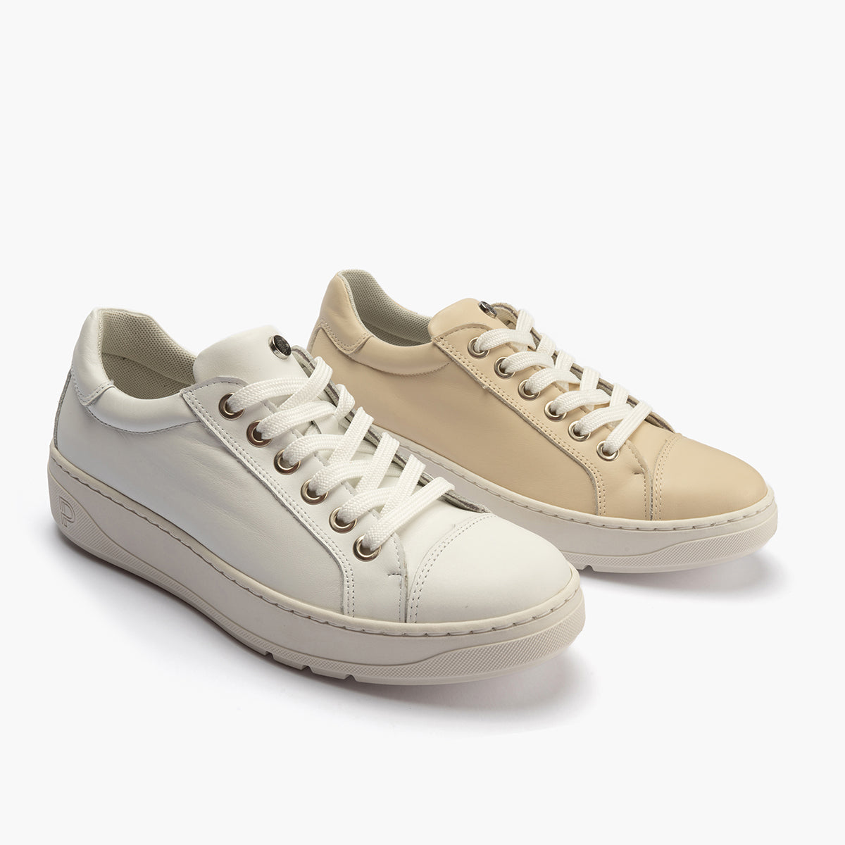 Basket mujer en piel napa CREMA