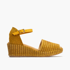 Valenciana mujer con hebilla en rafia AMARILLO