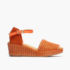 Valenciana mujer con hebilla en rafia NARANJA