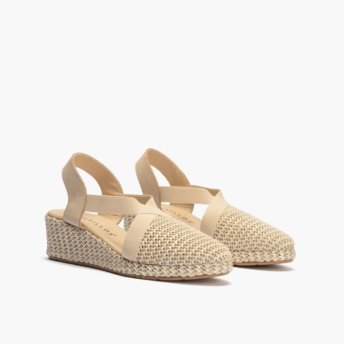 Valenciana mujer con elásticos en rafia BEIGE