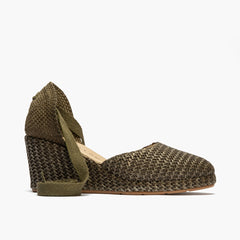 Valenciana mujer con cintas en rafia  VERDE