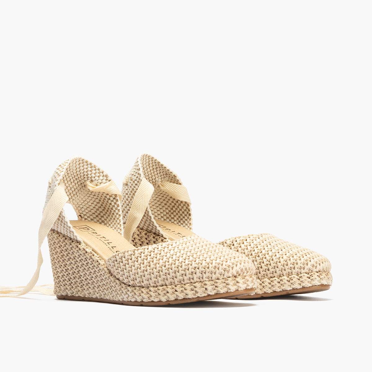 Valenciana mujer con cintas en rafia BEIGE