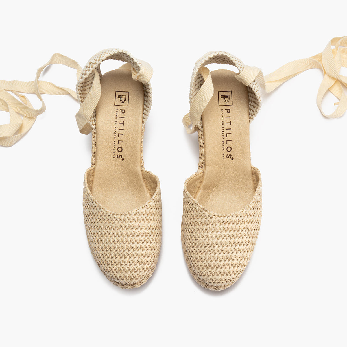 Valenciana mujer con cintas en rafia BEIGE