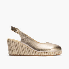 Valenciana salon mujer con hebilla en laminado ORO