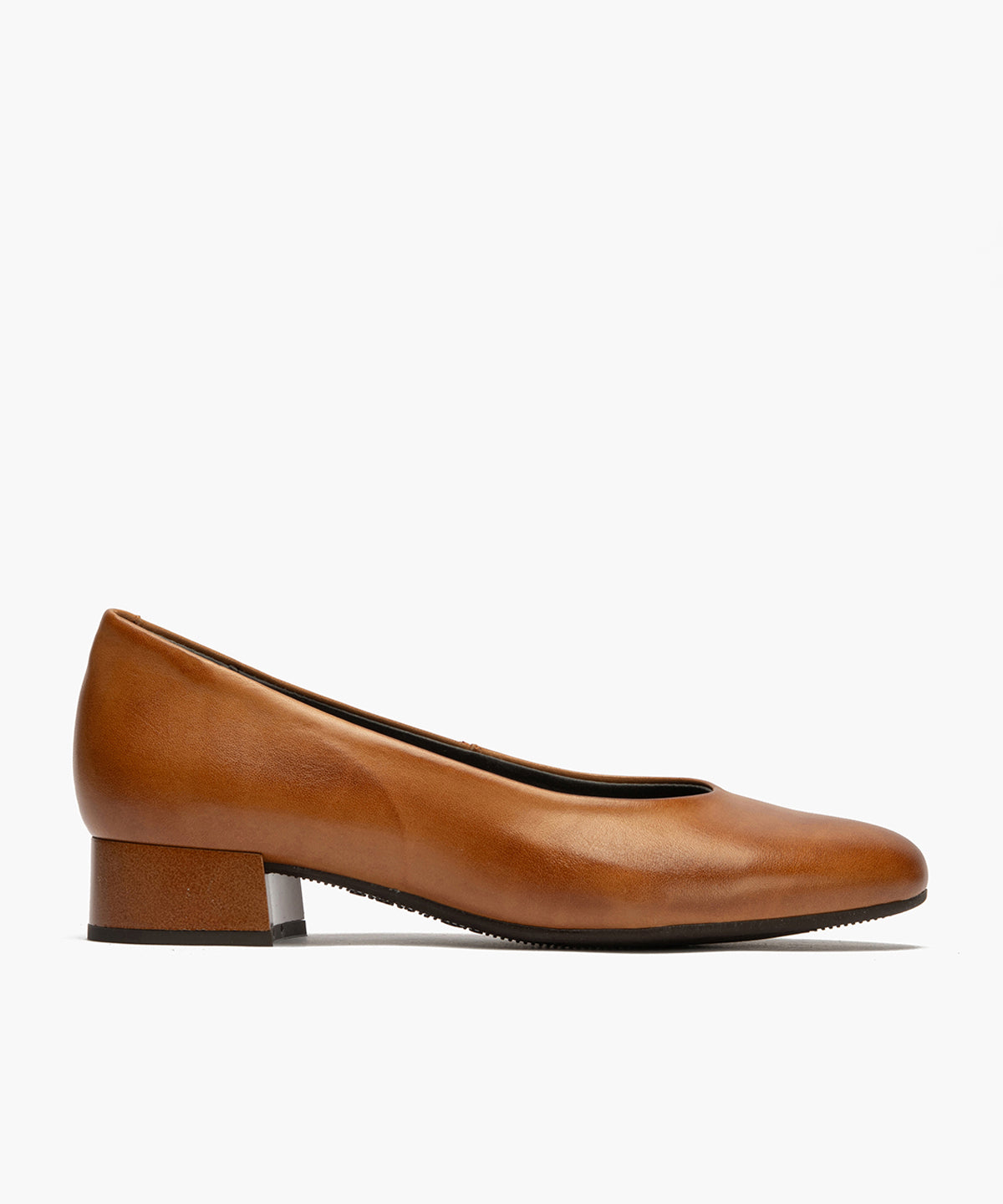Zapato de Salón Tacón Bajo Marrón Claro