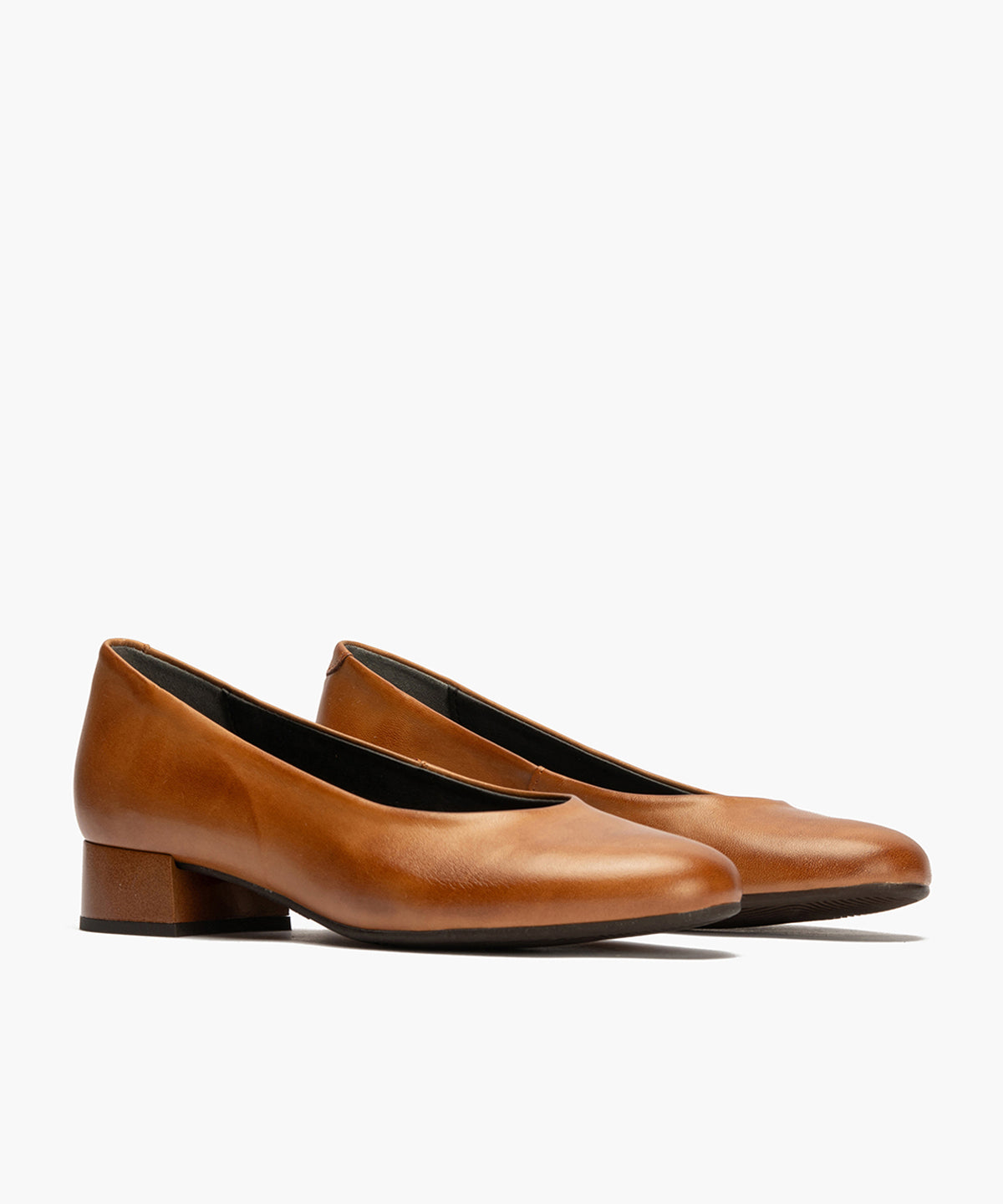 Zapato de Salón Tacón Bajo Marrón Claro