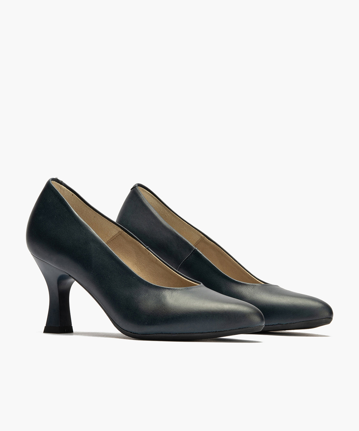 Zapato de Salón Tacón Alto Piel Azul Marino