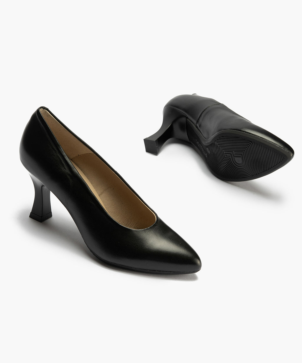 Zapato de Salón Tacón Alto Piel Negro