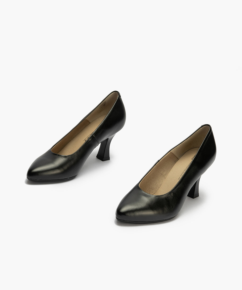 Zapato de Salón Tacón Alto Piel Negro