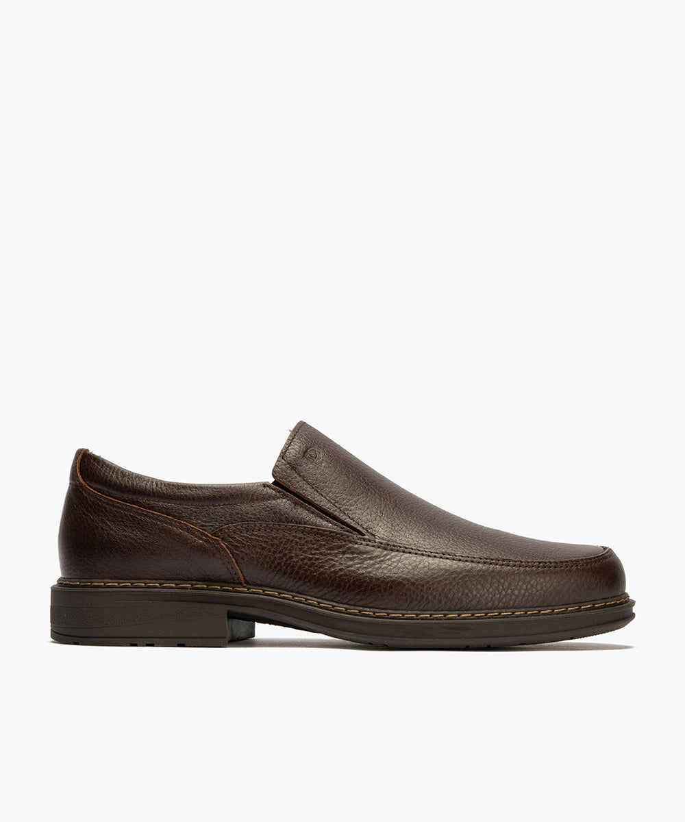 Manoletina Hombre con Elásticos Piel Marrón