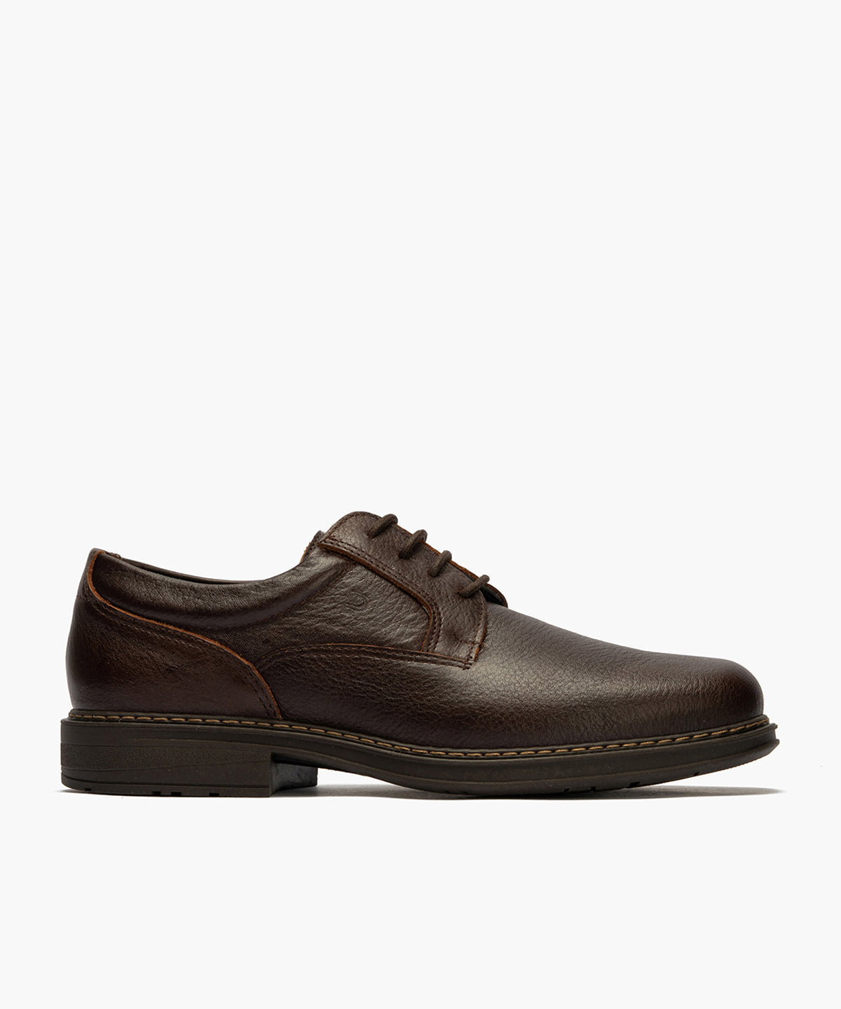 Zapato Blucher Hombre con Piel Bombeada Brandy