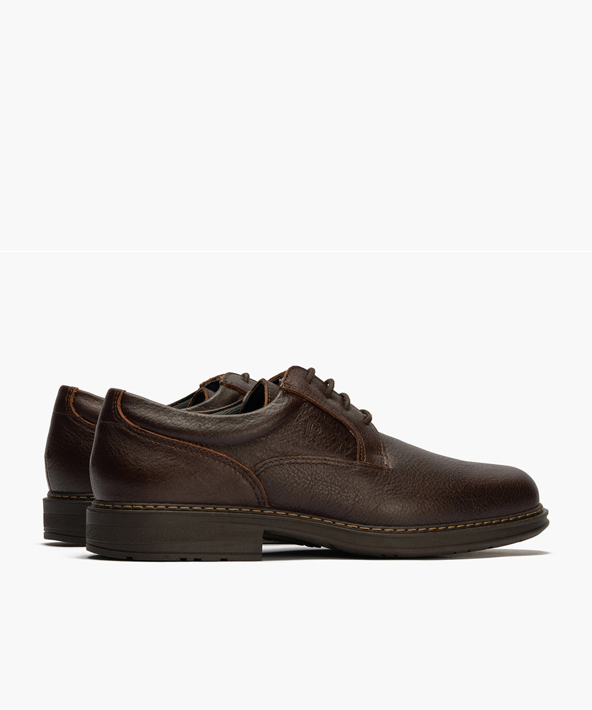 Zapato Blucher Hombre con Piel Bombeada Brandy