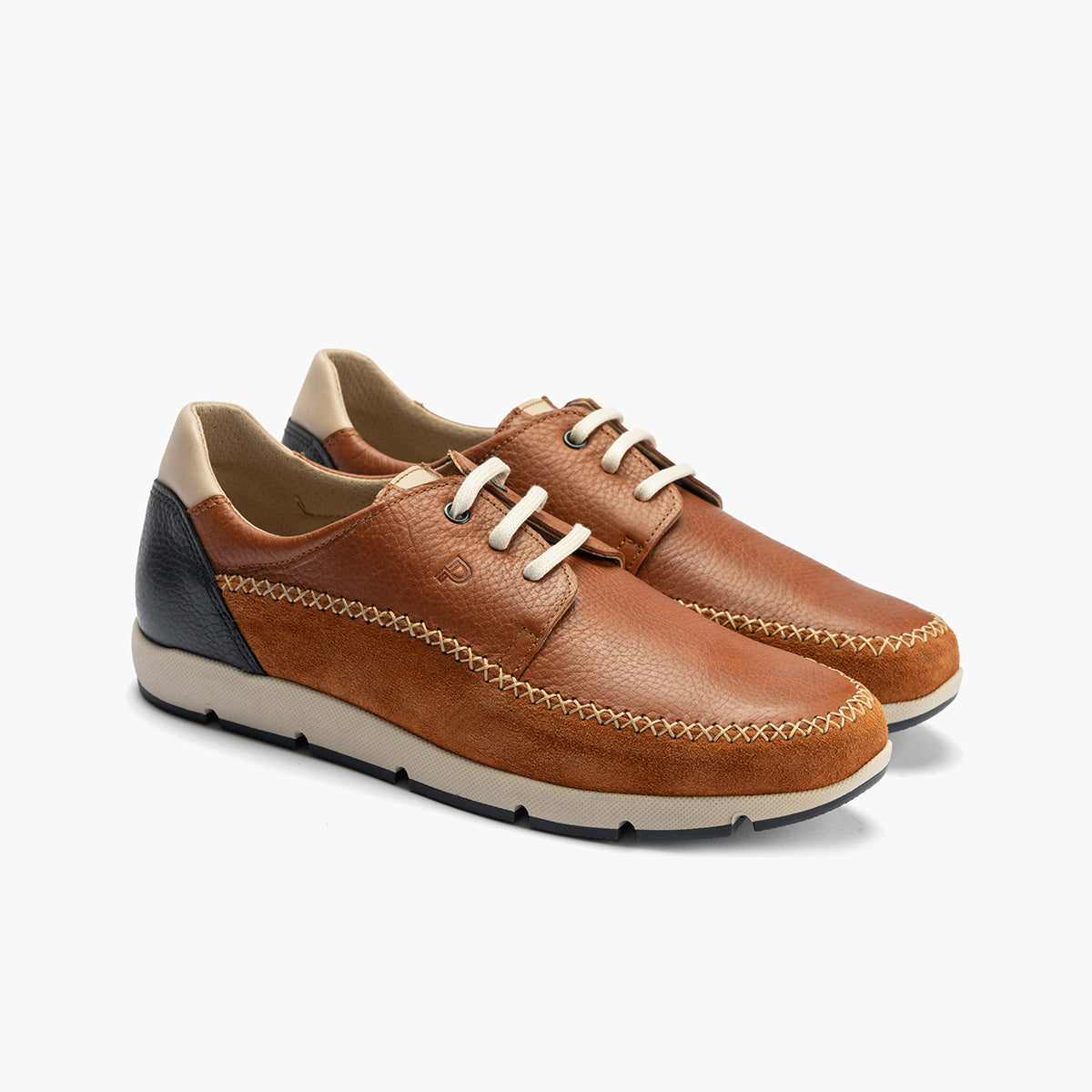 Blucher bordón hombre en piel con cordones CUERO