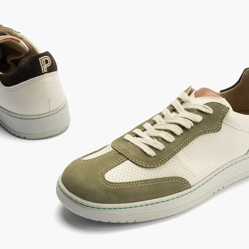 Deportivo hombre serraje combinado con piel VERDE
