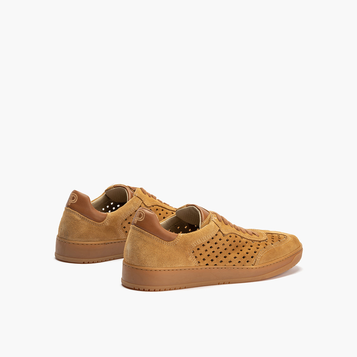 Deportivo hombre serraje perforado combinado con piel CAMEL