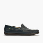 Mocasín liso piel hombre Azul