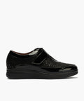 Deportivo Velcro en charol con lycra de mujer color negro