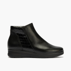 Botin en napa y coco de mujer color negro