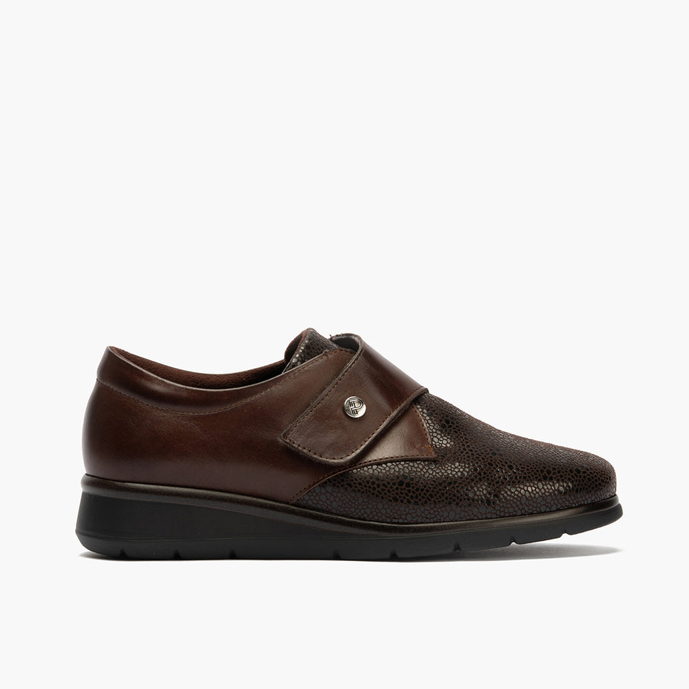 Blucher Correa con Lycra de mujer color marron