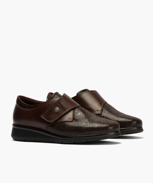 Blucher Correa con Lycra de mujer color marron