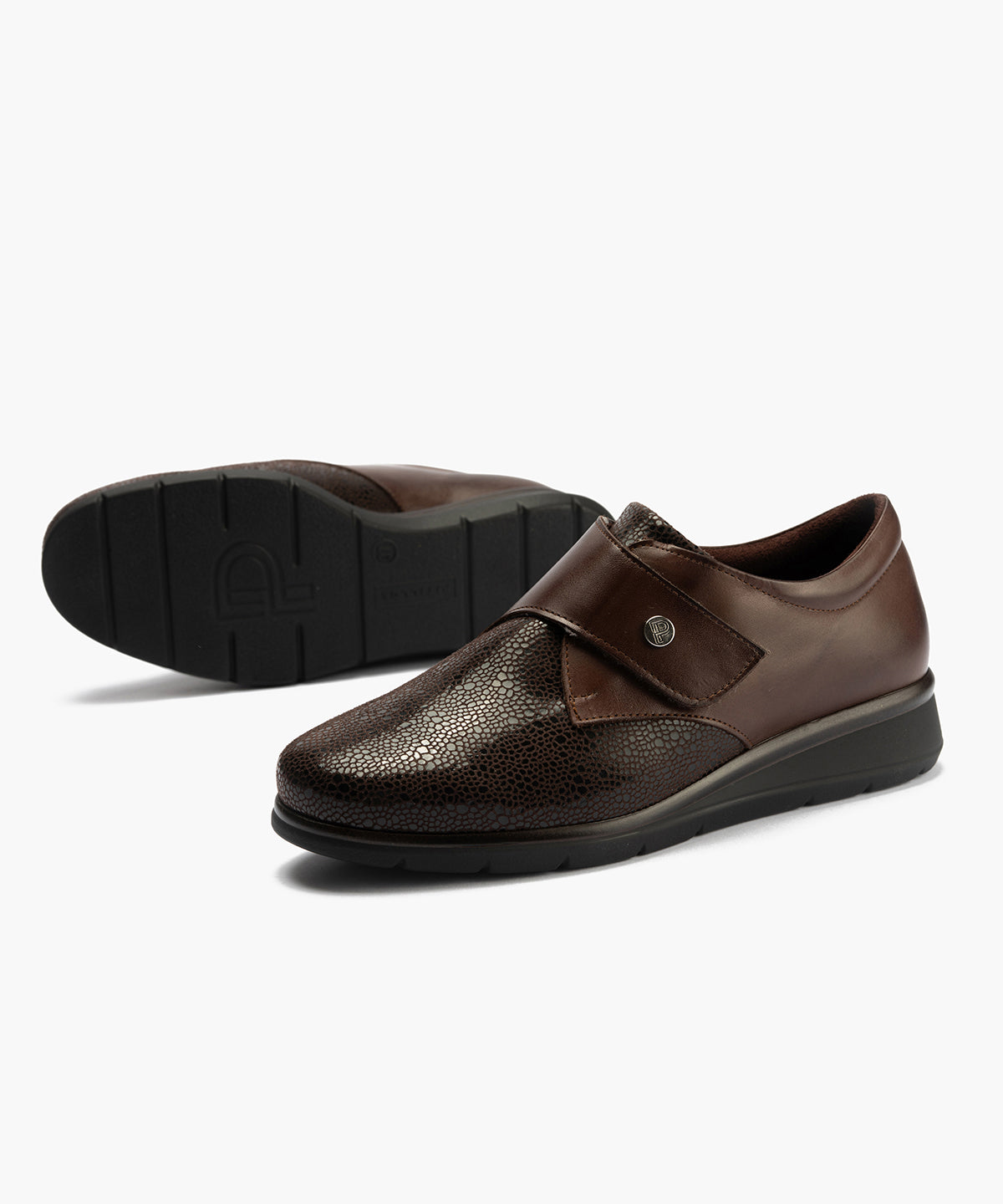 Blucher Correa con Lycra de mujer color marron