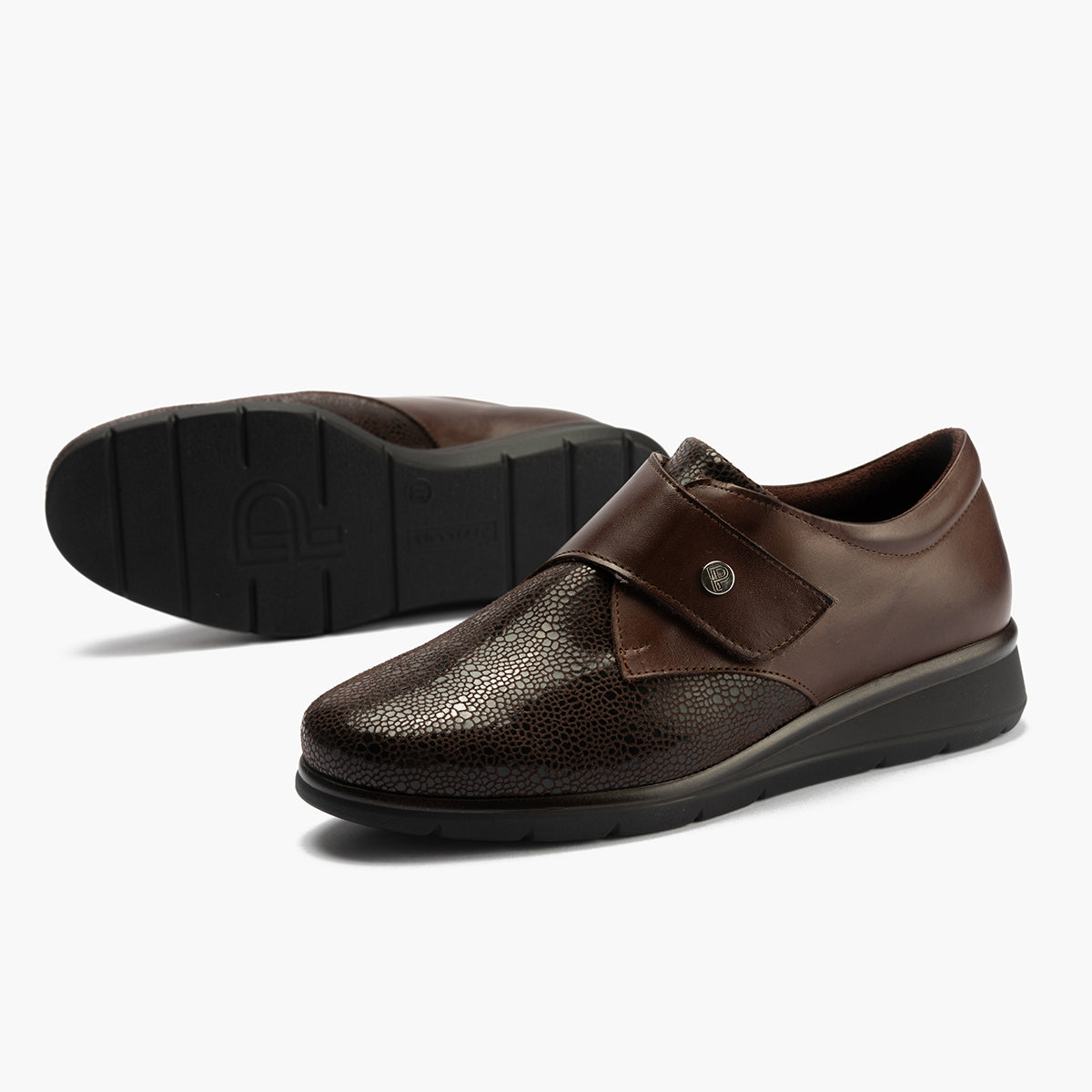 Blucher Correa con Lycra de mujer color marron