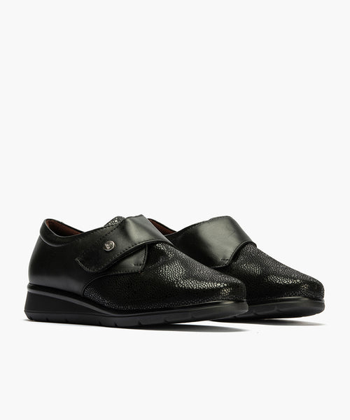 Blucher Correa con Lycra de mujer color negro