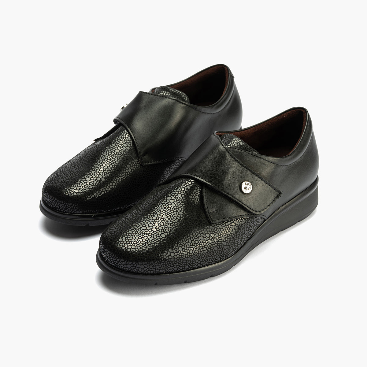 Blucher Correa con Lycra de mujer color negro