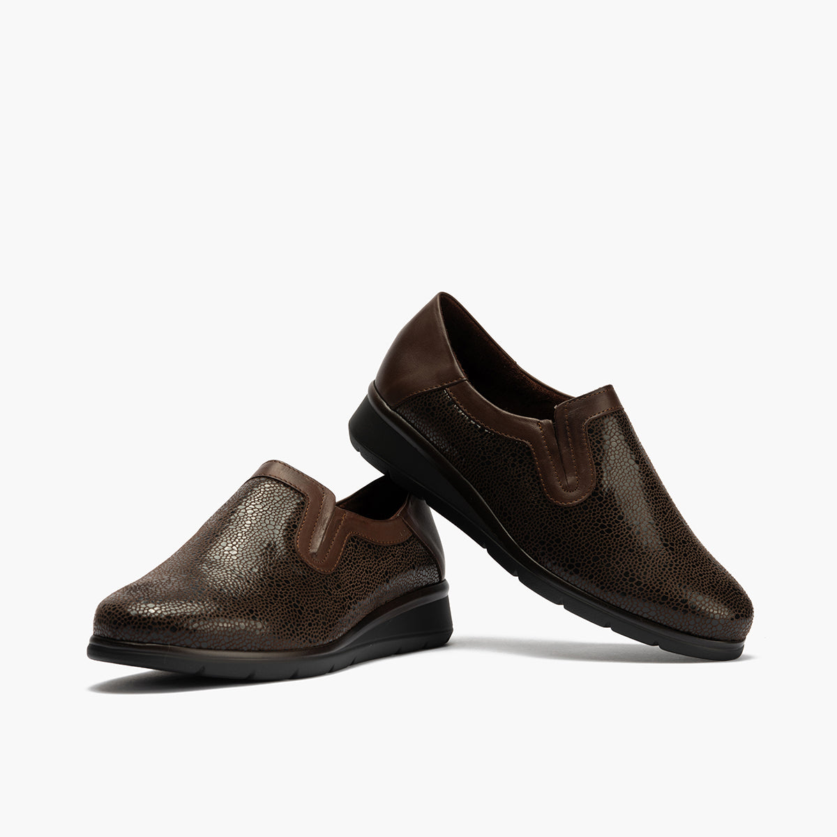 Manoletina elásticos de mujer color marron