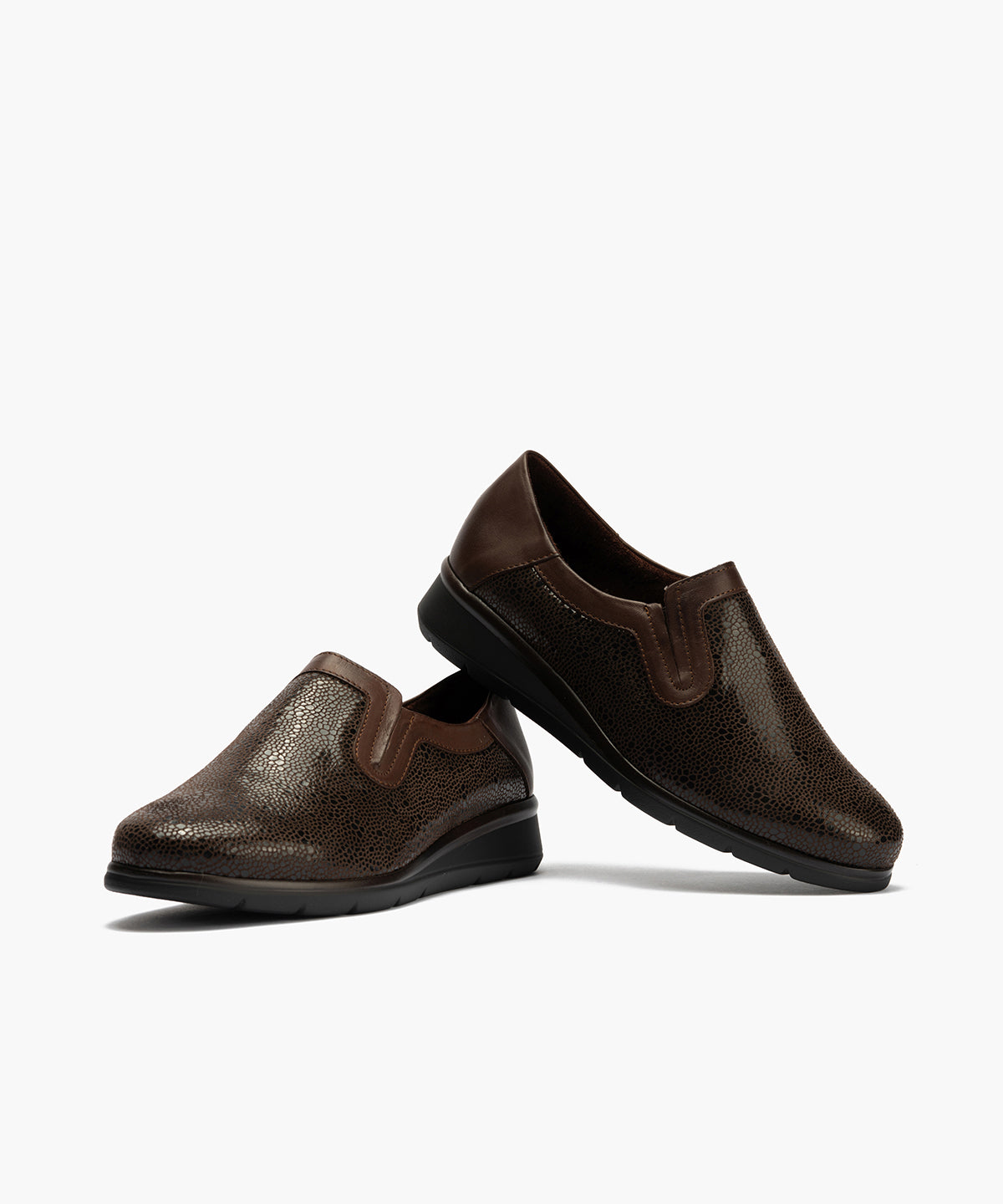 Manoletina elásticos de mujer color marron