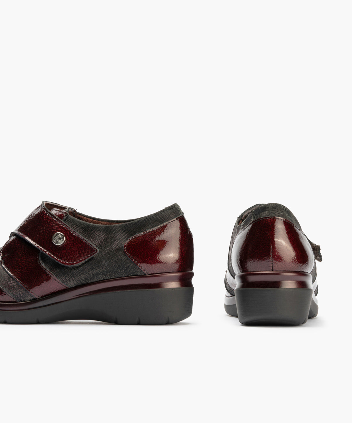 Blucher Lycra con Velcro de mujer color burdeos