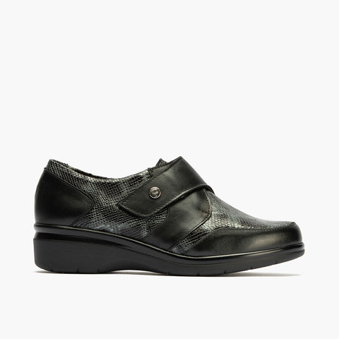 Blucher Piel con velcro de mujer color negro