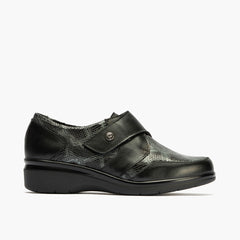 Blucher Piel con velcro de mujer color negro