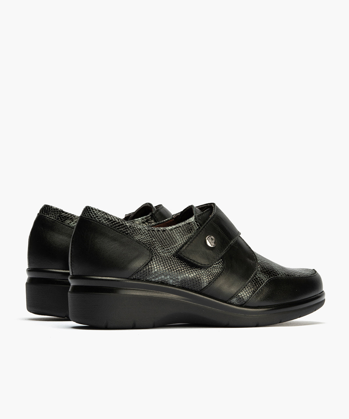 Blucher Piel con velcro de mujer color negro