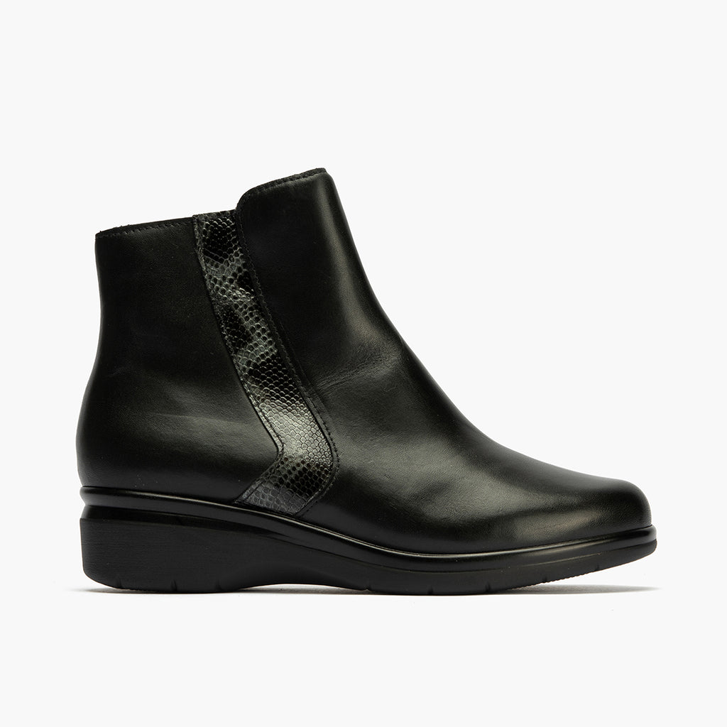 Botin en napa de mujer color negro