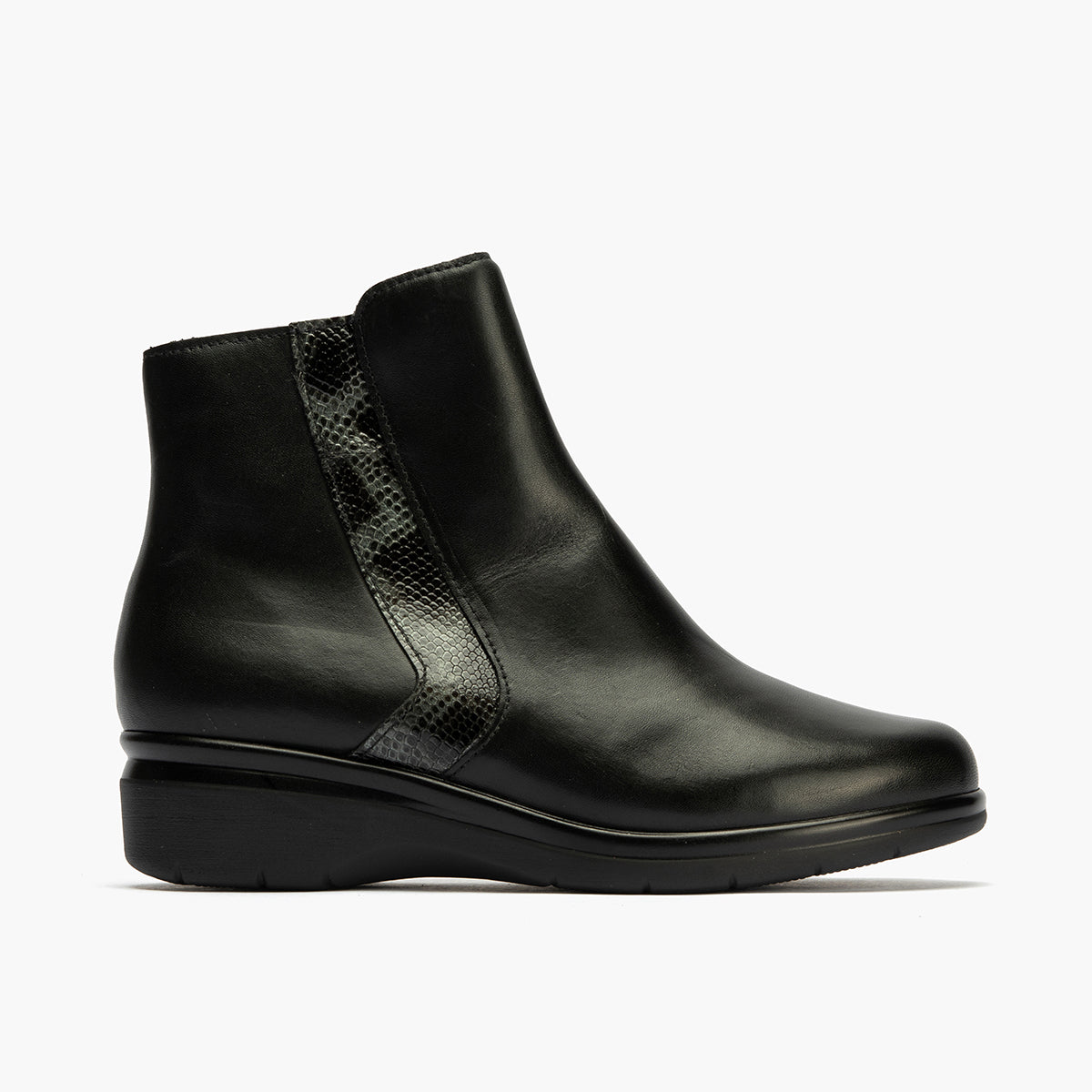 Botin en napa de mujer color negro