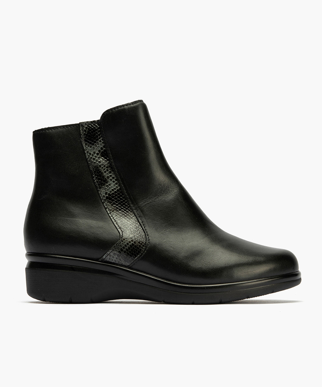 Botin en napa de mujer color negro