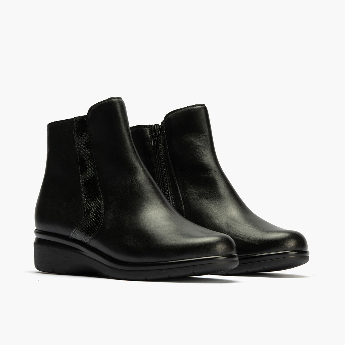 Botin en napa de mujer color negro
